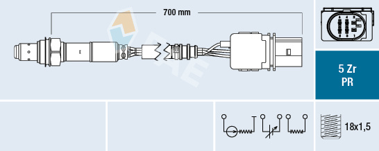 Sonda Lambda (FAE75158 FAE) AUDI,SEAT,SKODA,VW