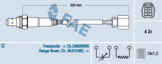 Sonda Lambda LAND ROVER FREELANDER (LN) (1998 - 2006) FAE 77318