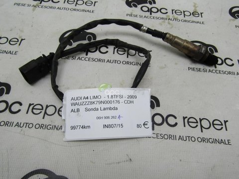 Sonda Lambda Originala Audi A4 8K cod 06H906262A - 1,8tfsi