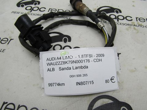 Sonda Lambda Originala Audi A4 b8 / A5 cod 06H906265 - 1,8tfsi