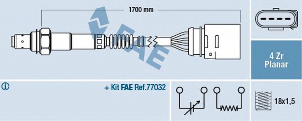 Sonda Lambda SEAT LEON 1M1 FAE 77902