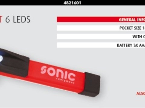 Sonic lampa lucru 6leduri baterii incluse