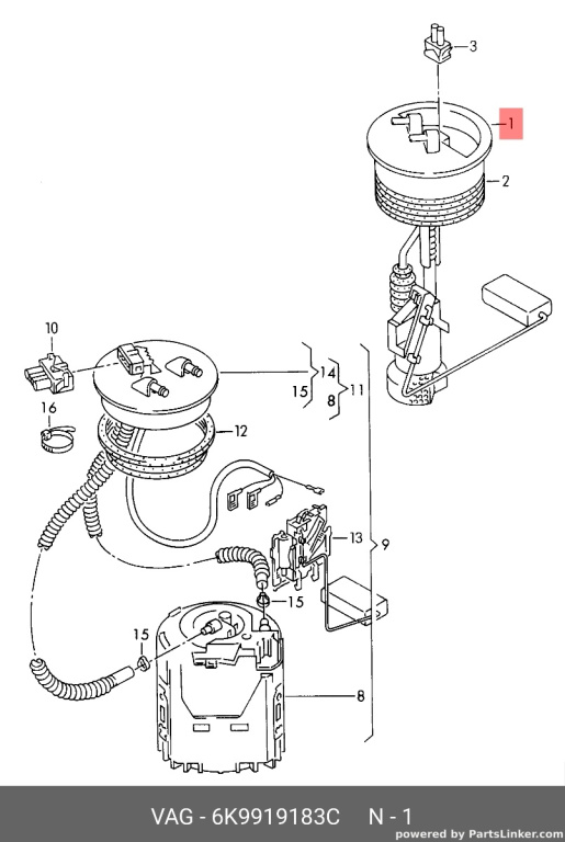 Sorb rezervor combustibil Volkswagen Cad