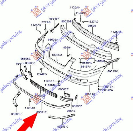 SPOILER BARA FATA 06- (O) , HYUNDAI, HYUNDAI MATRIX 01-08, 057206370