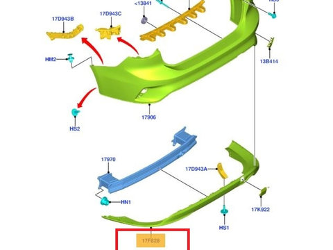 Spoiler bara spate Ford Focus, 04.2018-, Hatchback, Spate, Aftermarket