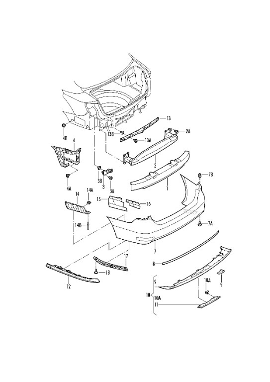 Spoiler lateral bara spate VW JETTA 14-