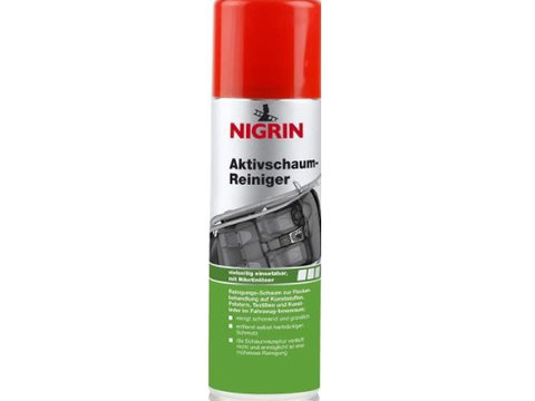 Spray cu spuma activa Nigrin pt curatare tapiterie, plastic si piele 500 ml