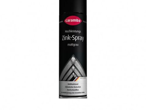Spray cu zinc CARAMBA 500 ml, filler si strat de baza anticoroziune, gri mat