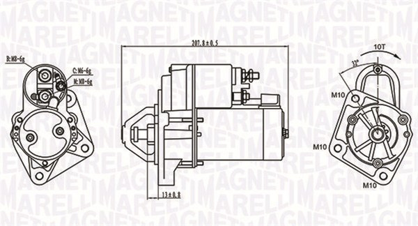 Starter (063721289010 MAGNETI MARELLI) FORD