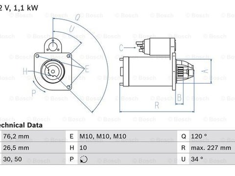 Starter (0986017060 BOSCH) FORD,FORD (CHANGAN),FORD AUSTRALIA,MAZDA,VOLVO