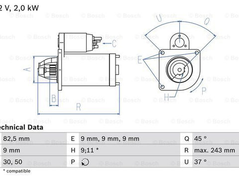 Starter (0986017790 BOSCH) ALFA ROMEO,FIAT,LANCIA