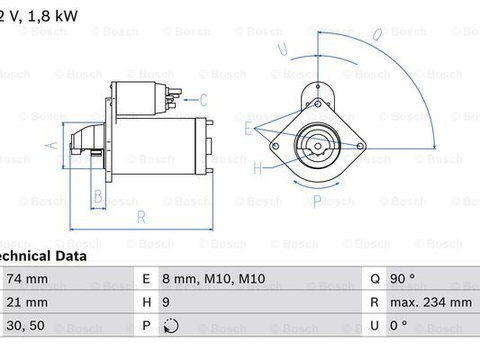 Starter (0986021230 BOSCH) BMW