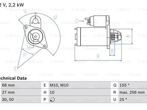 Starter (0986023040 BOSCH) MERCEDES-BENZ