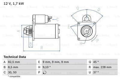 Starter (0986025660 BOSCH) ALFA ROMEO,FIAT,LANCIA,