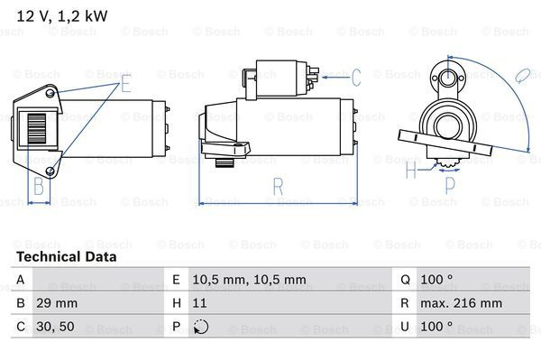 Starter (0986028010 BOSCH) FORD