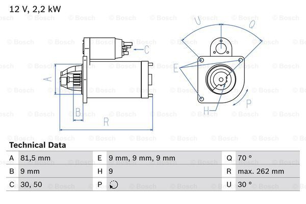 Starter (0986029050 BOSCH) ALFA ROMEO,FIAT,LANCIA