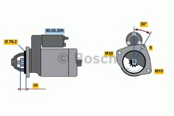 Starter BMW 3 Cabriolet (E46) (2000 - 2007) BOSCH 