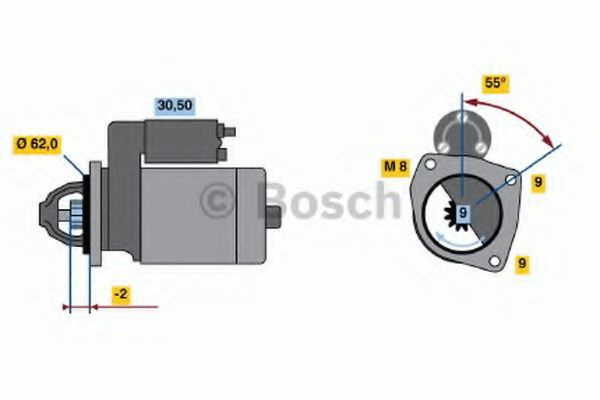 Starter CITROËN C2 (JM_) (2003 - 2016) BOSCH 0 98