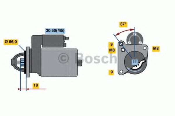 Starter CITROEN C3 Pluriel (HB) (2003 - 2016) BOSCH 0 986 021 651 piesa NOUA