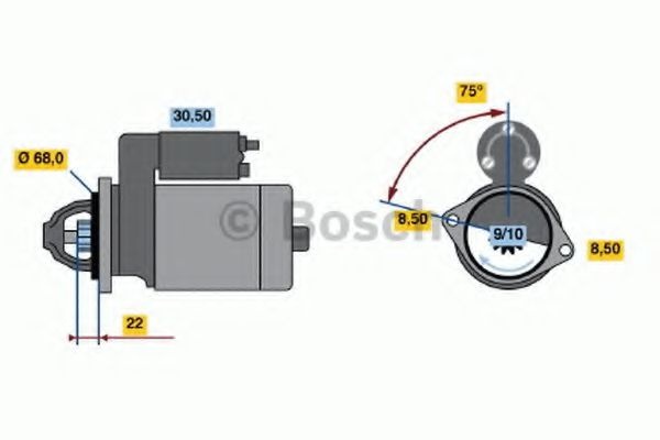 Starter DAEWOO NUBIRA Limuzina (KLAJ) (1997 - 2016) BOSCH 0 986 017 120 piesa NOUA