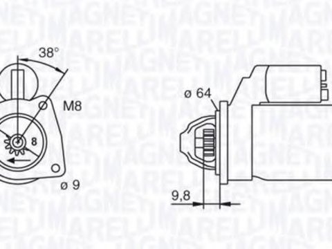 Starter FIAT SEICENTO (187), FIAT DOBLO (119), FIAT DOBLO Cargo (223) - MAGNETI MARELLI 063102021010