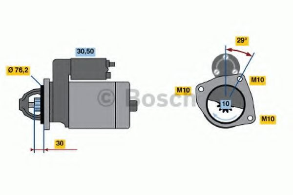 Starter FORD FIESTA VI (2008 - 2016) BOSCH 0 986 017 060