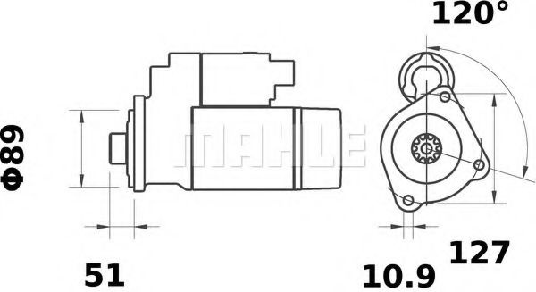 Starter IVECO EuroCargo (1991 - 2011) MAHLE ORIGINAL MS 139