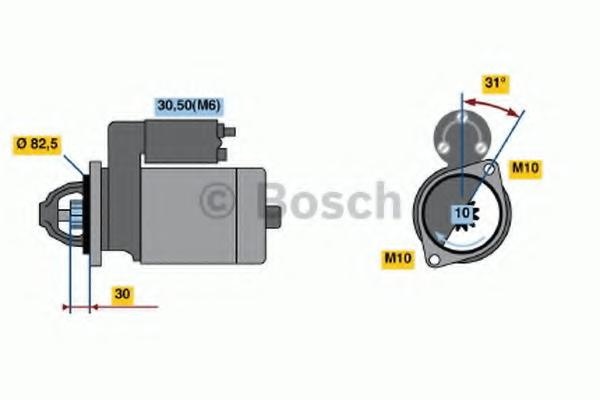 Starter MERCEDES-BENZ G-CLASS (W463), MERCEDES-BENZ E-CLASS limuzina (W124), MERCEDES-BENZ E-CLASS Break (S124) - BOSCH 0 001 109 250