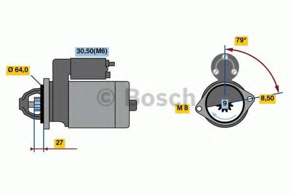 Starter OPEL ASTRA H (L48) (2004 - 2016) BOSCH 0 986 022 730 piesa NOUA