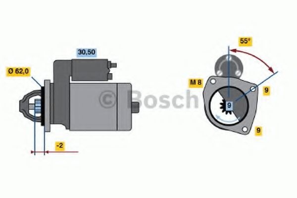 Starter PEUGEOT 106 II (1) (1996 - 2016) BOSCH 0 9