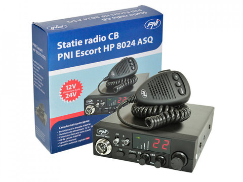 STATIE RADIO CB PNI ESCORT HP 8024 12/24V CU ASQ REGLABIL