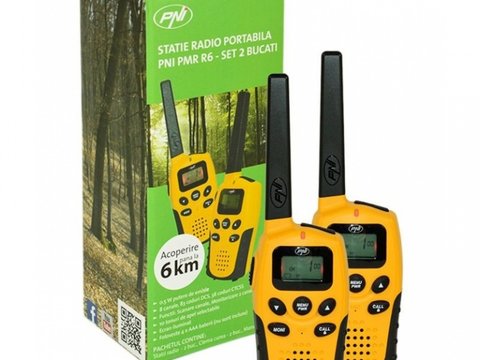 Statie Radio Walkie Talkie Pni PMR R6 Set 2 Buc