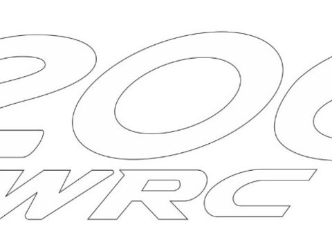 Sticker Moto Peugeot 206 WRC 15x4.5cm Alb