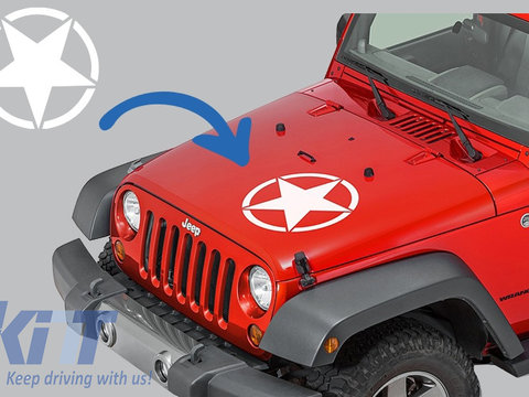 Sticker Stea ALB Universal compatibil cu Jeep, SUV, Camioane sau alte Autoturisme