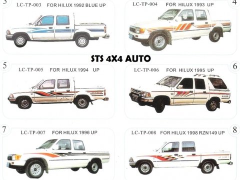 STICKERE AUTO TOYOTA HILUX 1982-2005