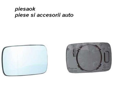 Sticla oglinda stanga cu suport BMW E46