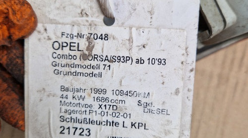 Stop Opel Combo an fab 1993 - 1999 cod 2