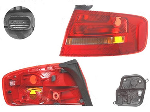 Stop spate lampa Audi A4/S4 (B8), 11.2011-12.2015 Model Sedan, spate, Dreapta, partea exterioara, P21W, cu suport becuri, HELLA