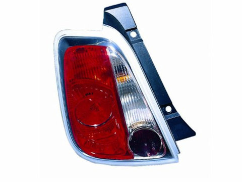 Stop spate lampa Fiat 500, 03.2007-, partea stanga, silver rim, cu suport becuri, AL (Automotive Lighting)