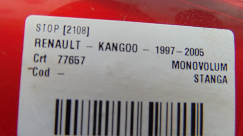 Stop stanga Renault Kangoo din 2003