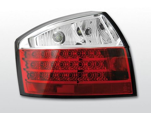 Stopuri AUDI A4 SEDAN 2000-2004, rosu-alb pe LED