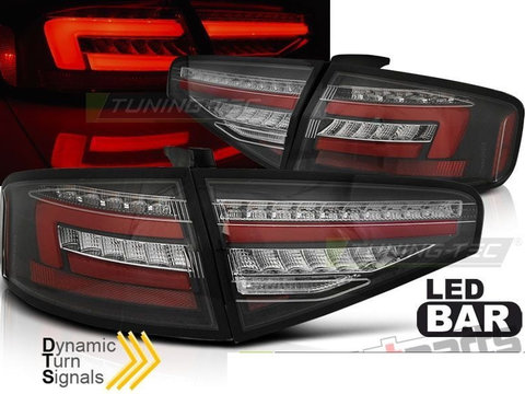Stopuri cu LED BAR BLACK SEQ pentru AUDI A4 B8 2012-2015 SEDAN