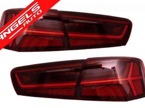 Stopuri Full LED Audi A6 C7 4G (11-14) Red/Clear Semnalizare Dinamica