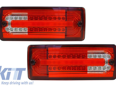 Stopuri Full LED compatibil cu MERCEDES Benz W463 G-Class (1989-2015) Rosu/Clar