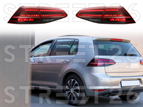Stopuri Full LED Compatibil Cu VW Golf 7 VII (2012-2020) Facelift G7.5 Look Rosu