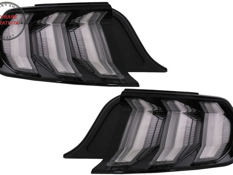 Stopuri Full LED compatibile cu Ford Mustang VI S550 (2015-2019) Fumuriu Clar Semn- livrare gratuita