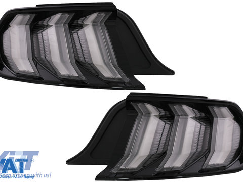 Stopuri Full LED compatibile cu Ford Mustang VI S550 (2015-2019) Fumuriu Clar Semnal Dinamic Secvential