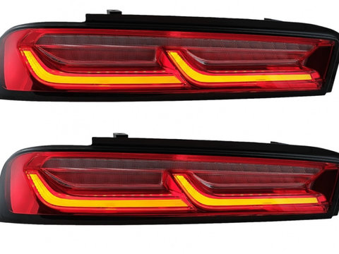 Stopuri Full LED Light Bar compatibil cu Chevrolet Camaro (2015-2017) Rosu cu Semnal Dinamic