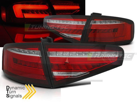 Stopuri LED BAR RED WHITE SEQ pentru AUDI A4 B8 2012-2015 SEDAN