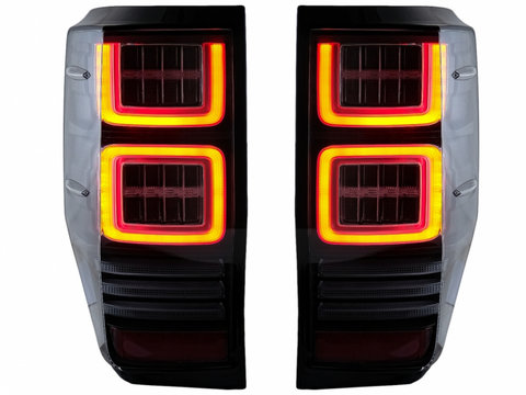 Stopuri LED compatibil cu Ford Ranger (2012-2018) Geam Clar cu Semnal Dinamic TLFRNGT6